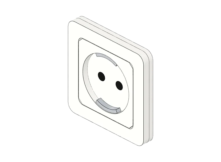 Steckdose mit Schutzkontakt als 3D-Modell