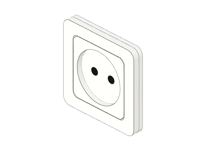 Steckdose ohne Schutzkontakt als 3D-Modell