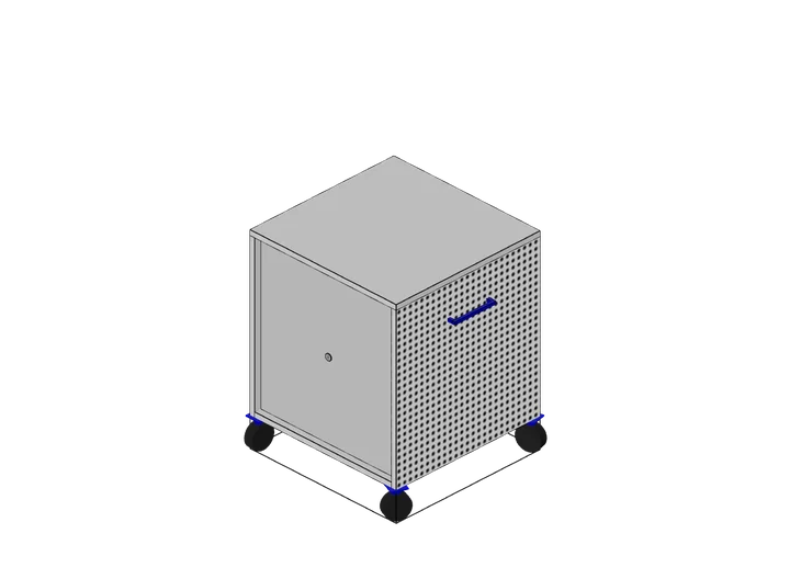 Werkzeugwagen mit Drehtür als 3D-Modell