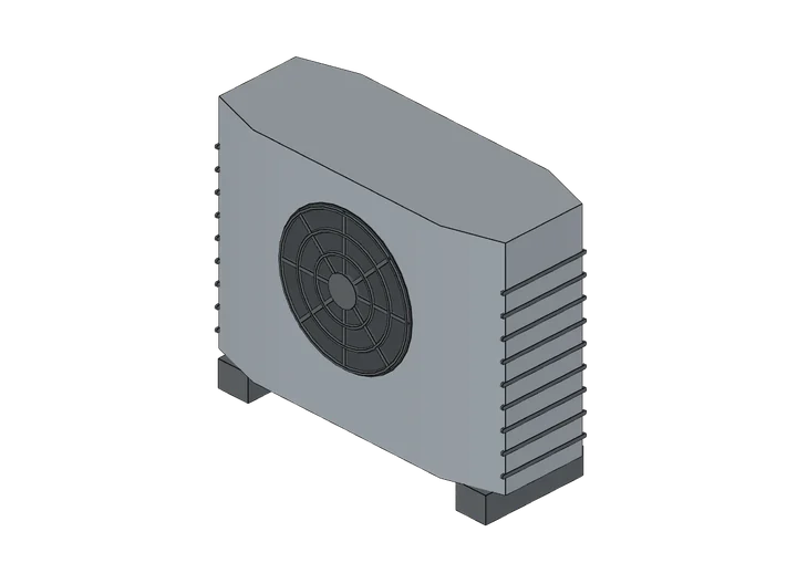 Wärmepumpe Außengerät (Monoblock) als 3D-Modell