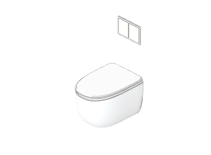 Hänge-WC (Deckel geschlossen) als 3D-Modell