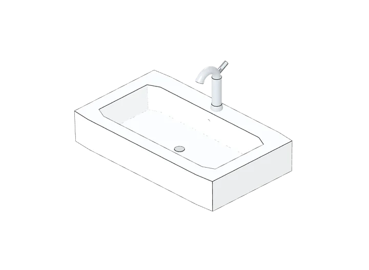 Waschbecken / Waschtisch 800 als 3D-Modell