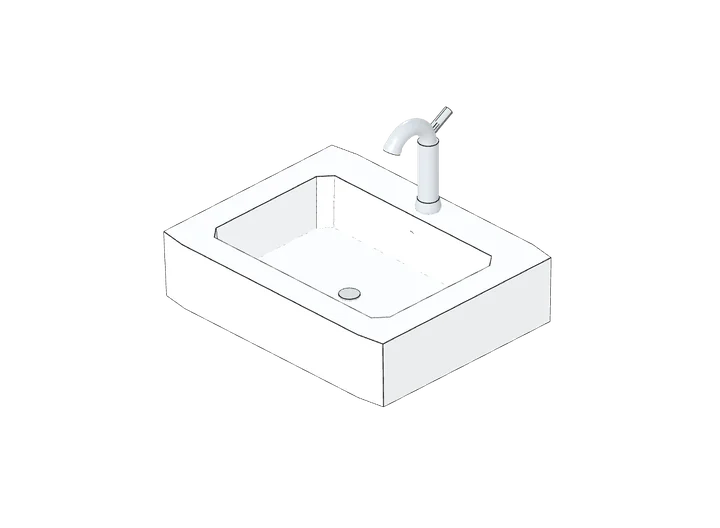 Waschbecken / Waschtisch 600 als 3D-Modell