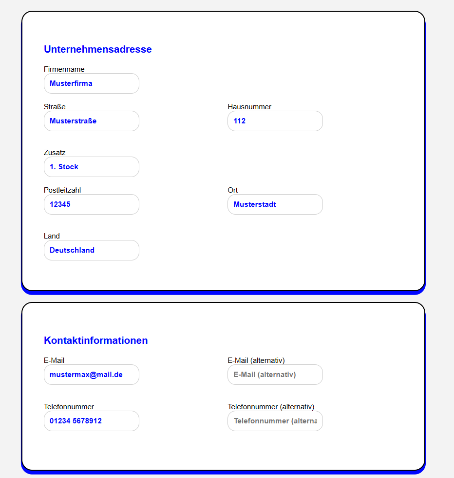Unternehmensdaten zentral verwalten